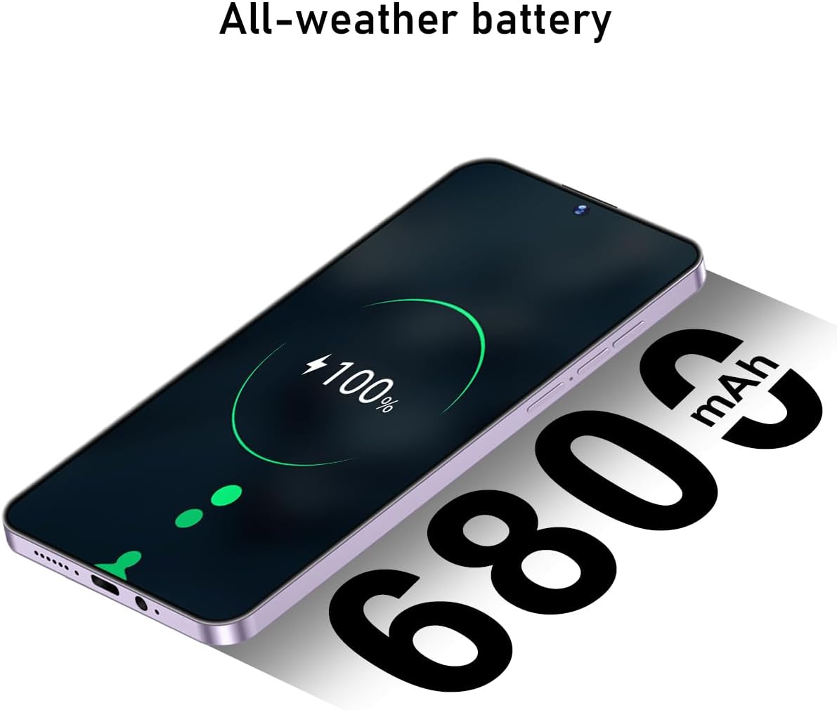 K70 5G Unlocked Cell Phones 2026 Android 13 Unlocked Phones 6.8" HD Screen 8GB+256GB 8-Core Android Phones 6800mAh Battery Standby 24MP+50MP Camera 5G Dual SIM Unlocked Smartphones(Purple)