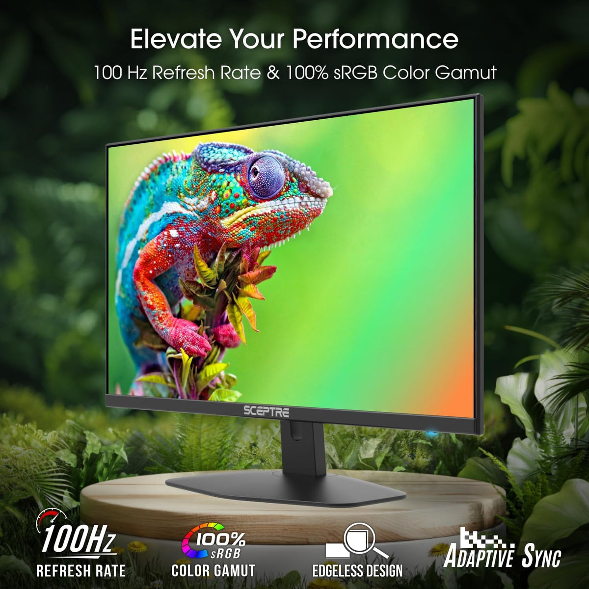 Sceptre New 24-inch Gaming Monitor 100Hz FreeSync 2X HDMI 1X DP Build-in Speakers, Machine Black 2026 (E248W-FW100T Series)
