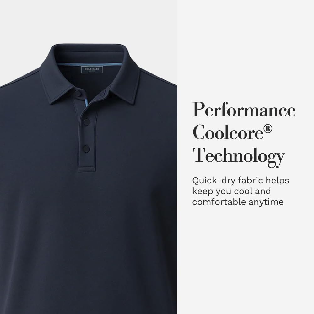 Cole Haan Ashland Golf Polo Shirts for Men - Sophisticated Premium Jersey Knit with Stretch and Cooling Moisture Management