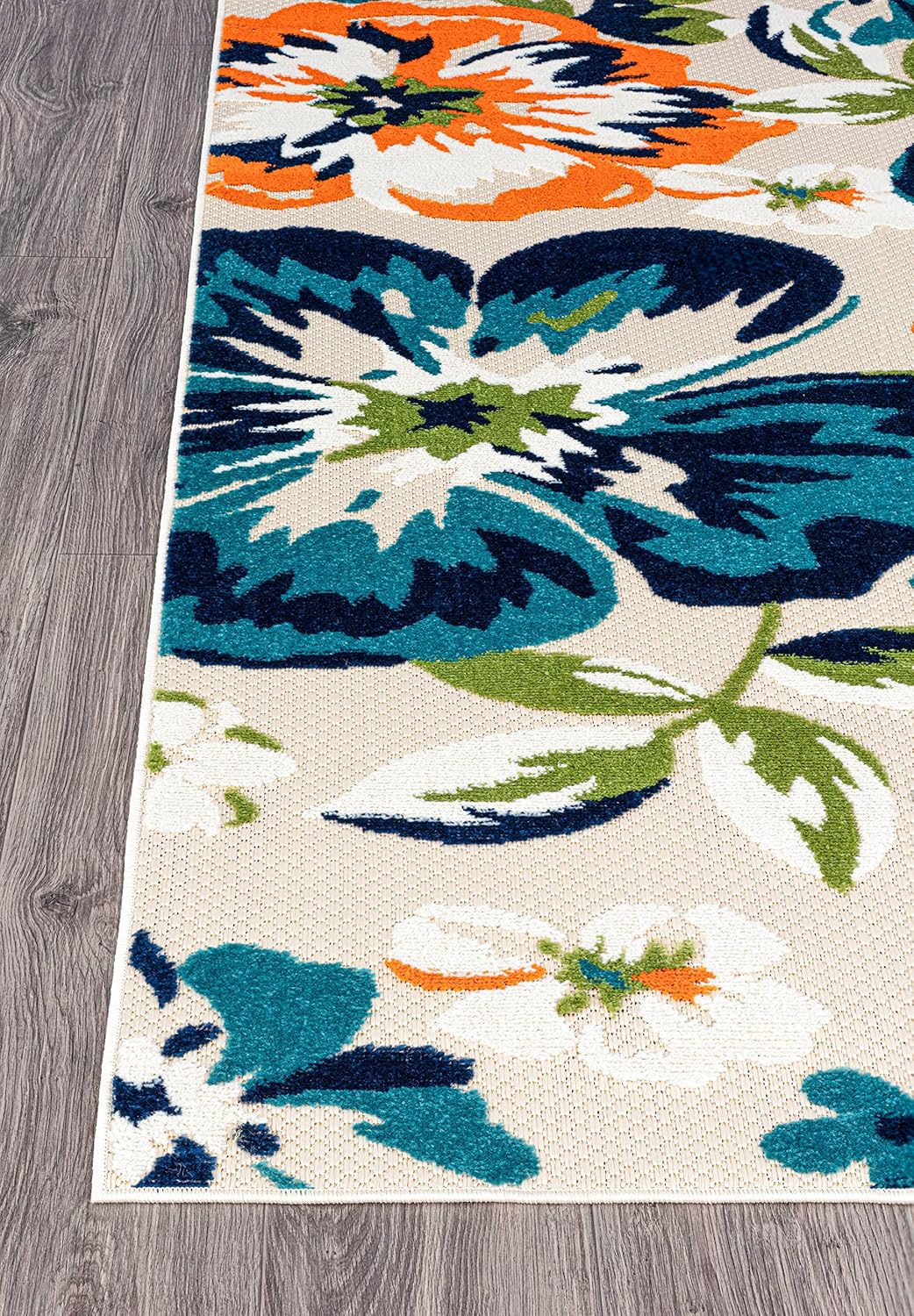 Rugshop Bergamo Contemporary Floral Indoor Outdoor Area Rug, Non-Shedding Carpet for Patio Deck Backyard or Garden Multi 7'10" x 10'