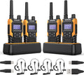 KETELESE T4 Long Range Walkie Talkies, Portable Two Way Radios IP67 Waterproof, with Earpiece, NOAA&Weather Alarm, PTT, Group, VOX, 4Pack, Orange