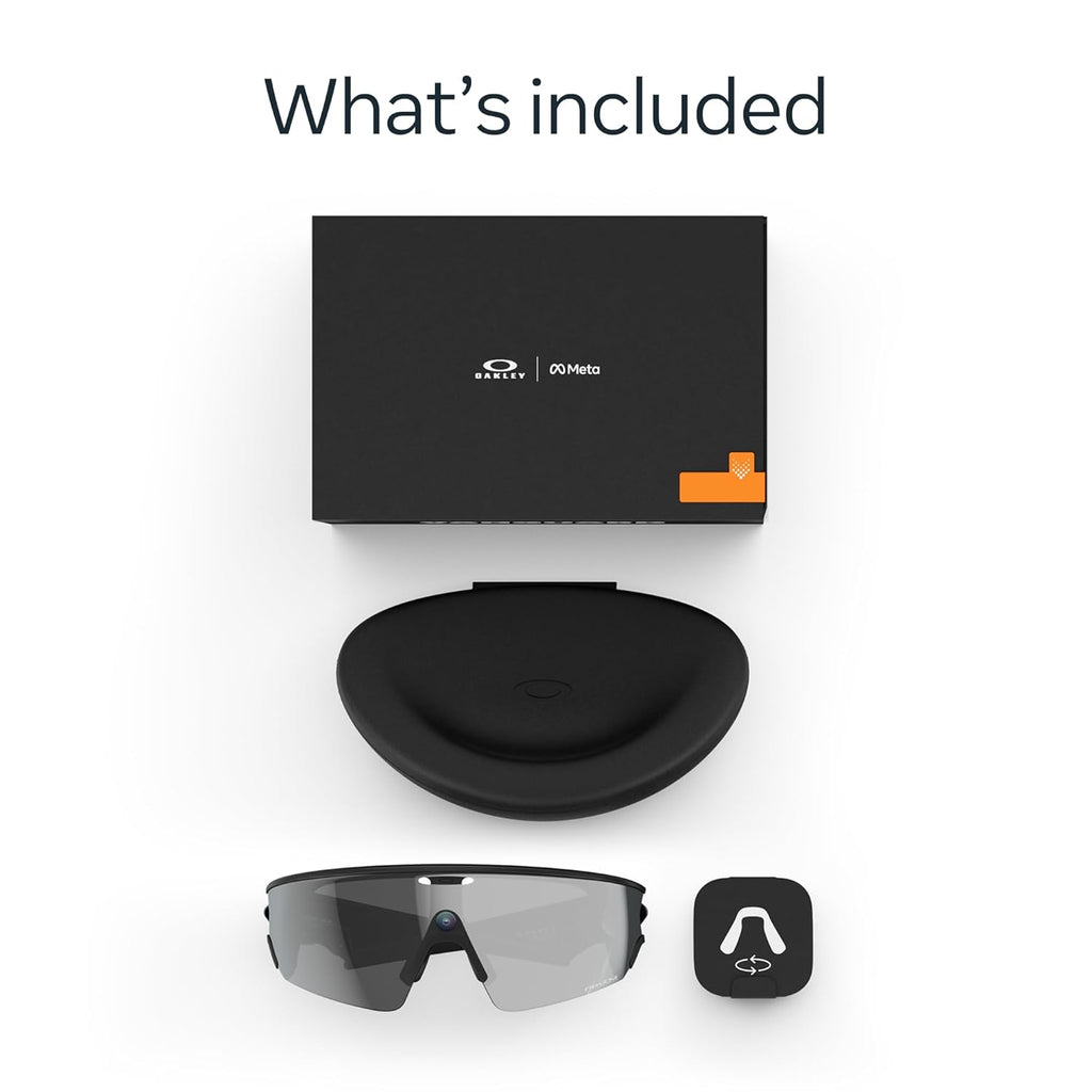 Oakley Meta Vanguard - with Meta AI, Audio, Photo, Video Compatibility - Black, Prizm™ Black Lens