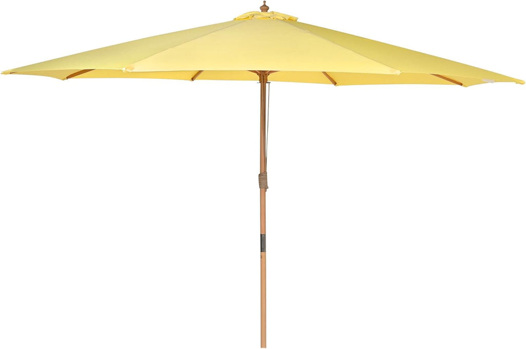 Yescom 13ft Coastal Solid Beech Wood Umbrella Pulley Lift Commercial Base with Wheel Included for Beach Club Seaside Restaurant Terrace Resort Poolside