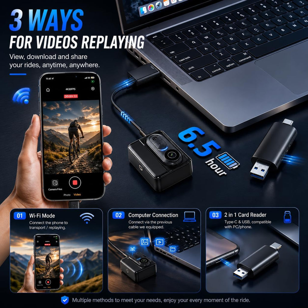 4K Mini Wearable Body Camera - 128GB Magnetic Thumb-Size Action Cam, 6-Axis Stabilization, Audio/Video Recording, Hands-Free POV for Vloggers, Hikers, Workers, Cycling, Travel & Daily Use