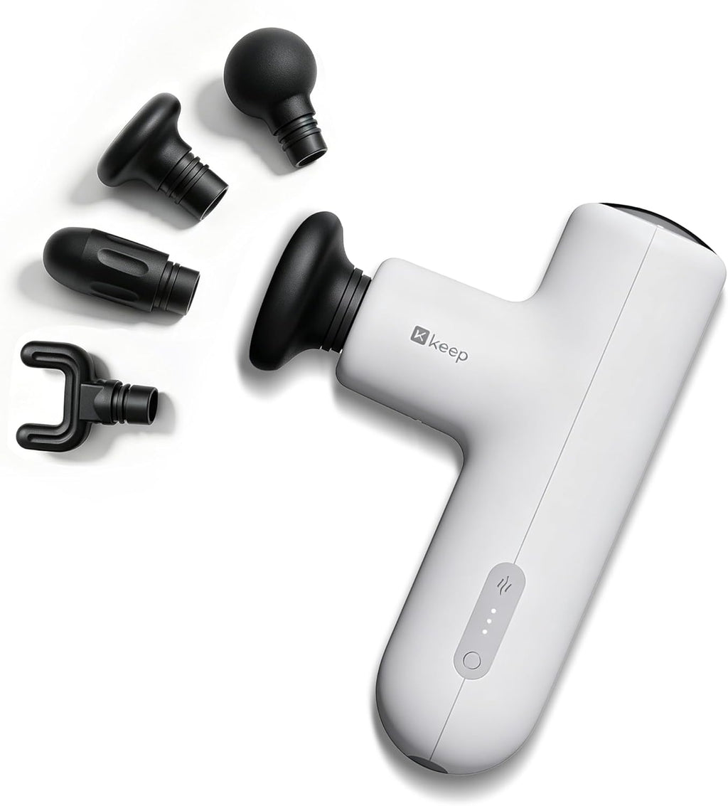 KEEP Massage Gun Deep Tissue with Heat, Portable Percussion Muscle Massager Gun for Athletes & Pain Relief, Ultra-Quiet Brushless Motor, Lightweight Electric Massager for Neck Back Shoulder (G2 Air)