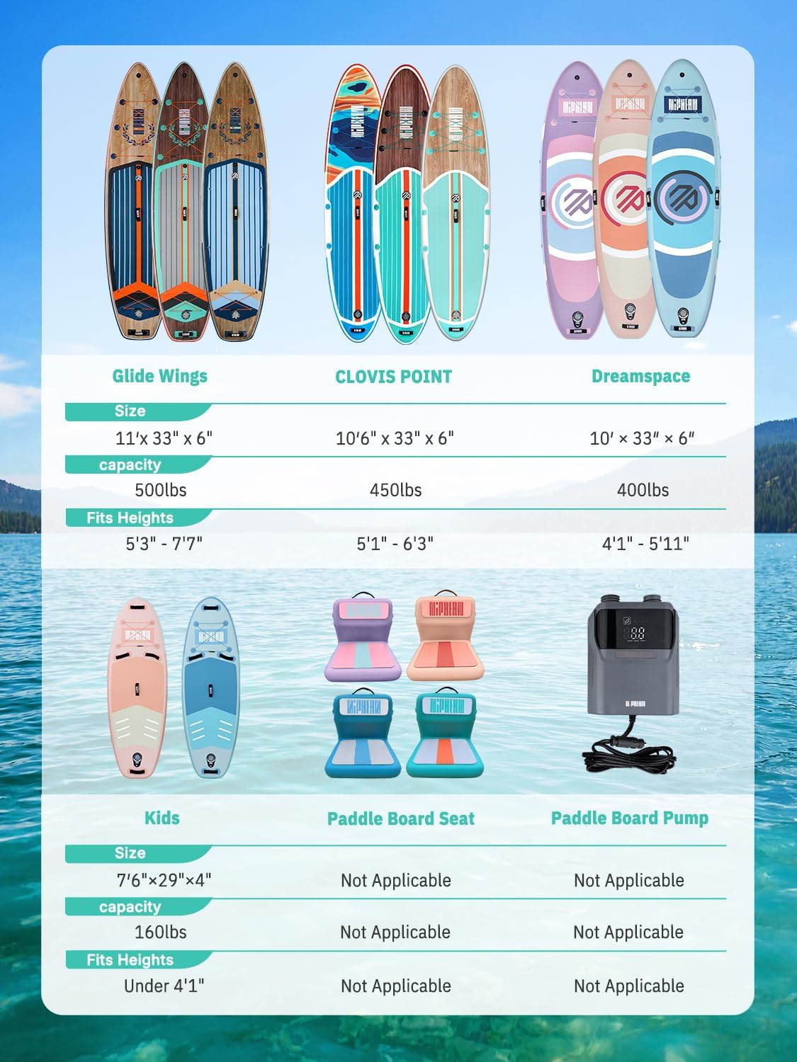 Niphean（Ultra-Light） Inflatable Paddle Board with StabilTrac Fin and Durable SUP Accessories, 10' Stand Up Paddle Boards for Adults & Youth, Versatile Yoga Paddle Board, Gift Ideas