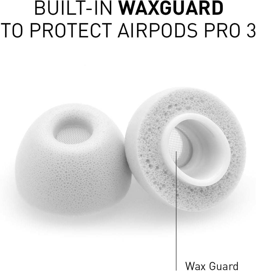 ADV. Eartune Fidelity UF-A3 | Replacement Memory-Foam Tips for AirPods Pro 3 | Secure Fit, All-Day Comfort, Superior Noise Isolation, Rich Bass, Built-in Wax Guard | Grey X Small 3-Pairs