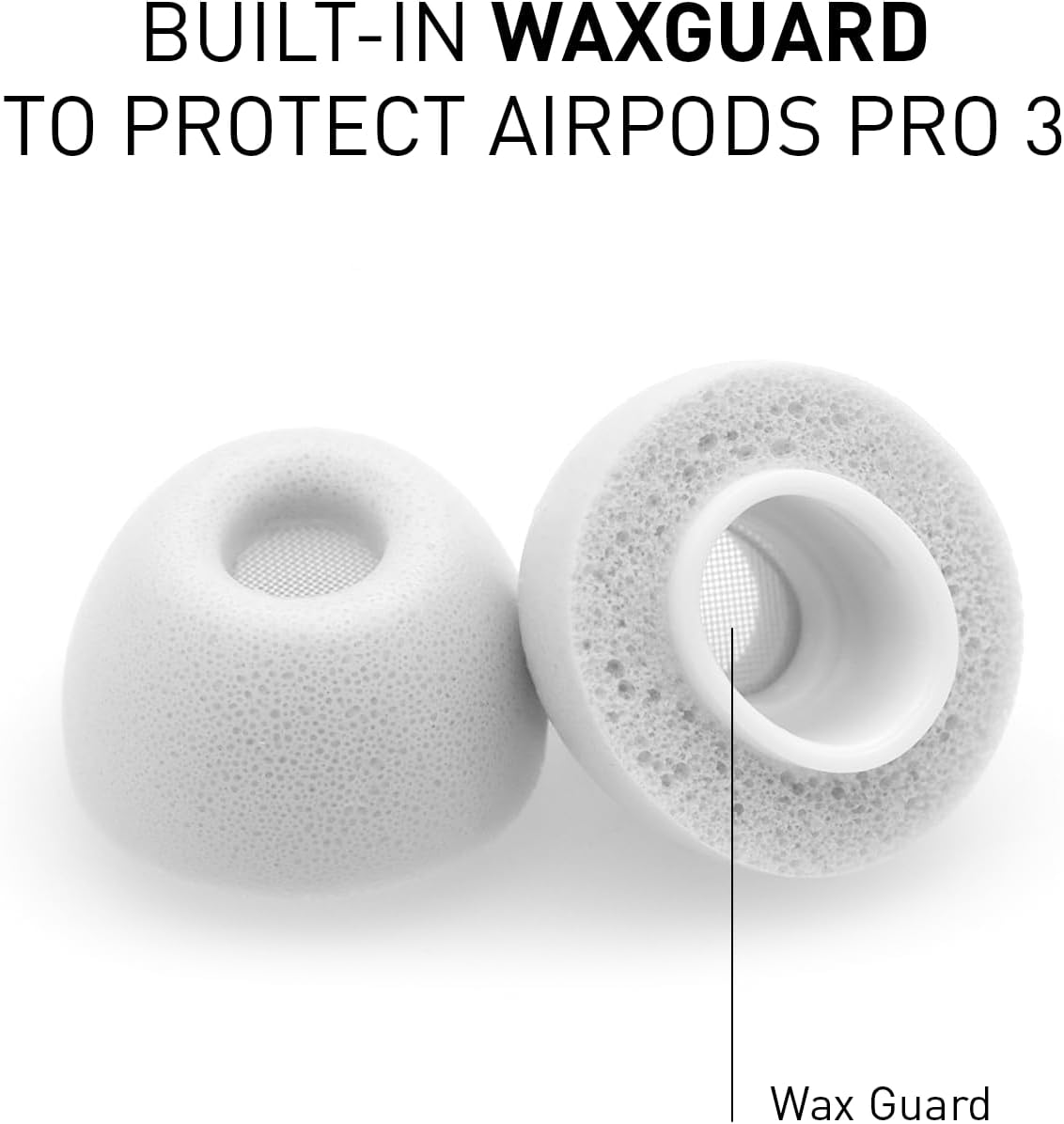 ADV. Eartune Fidelity UF-A3 | Replacement Memory-Foam Tips for AirPods Pro 3 | Secure Fit, All-Day Comfort, Superior Noise Isolation, Rich Bass, Built-in Wax Guard | Grey X Small 3-Pairs