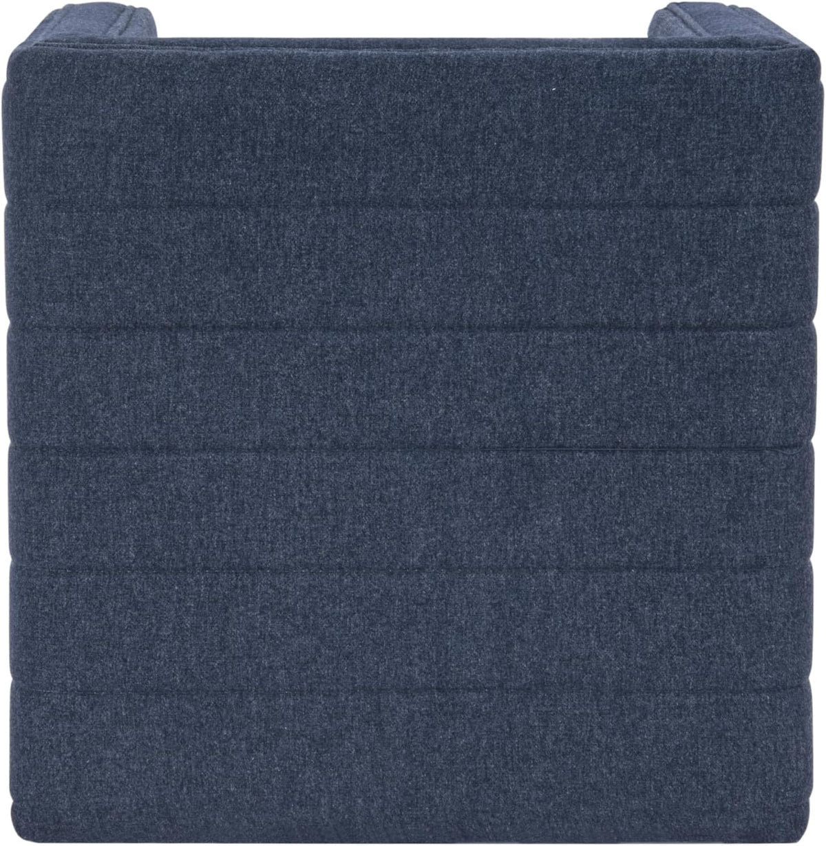 HomePop Modern Channel Tufted Ottoman|Homepop Home Décor|Ottoman for Living Room & Bedroom - Blue Woven Fabric
