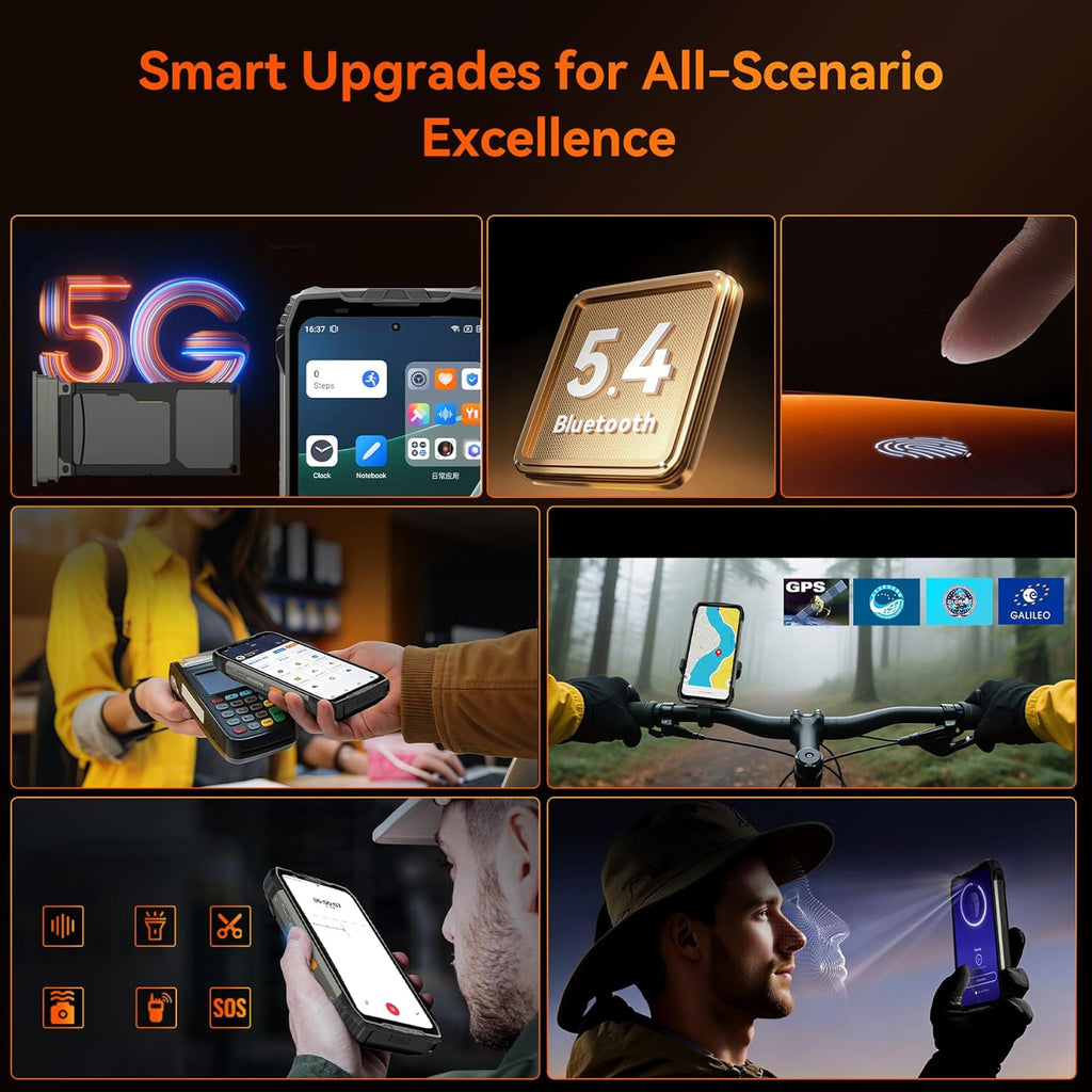 Blackview XPLORE 2 Gemini AI 5G Rugged Phone with Projector, Dimensity 8300 Android 15 6.73" 3.2K AMOLED 20000mAh/120W 36GB+256GB T-Mobile, 50MP+20MP Night Vision, 467LM Dual Camp Lights WiFi6E IP69K
