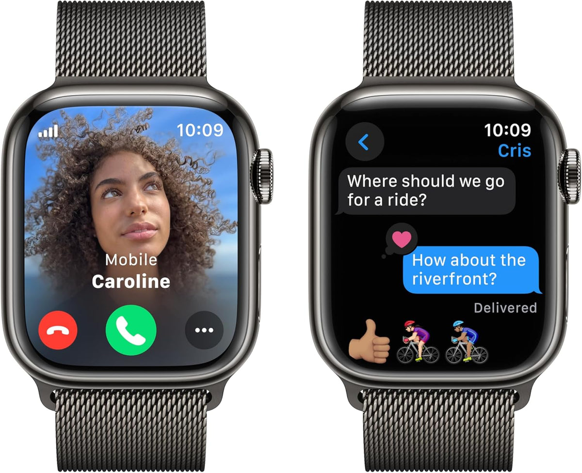 Apple Watch Series 9 GPS + Cellular 41mm Smartwatch with Graphite Stainless Steel Case with Graphite Milanese Loop. with AppleCare+ (2 Years)