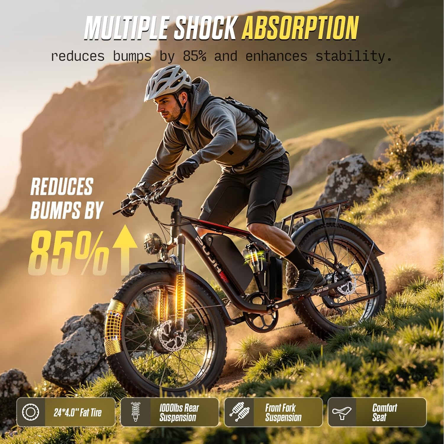 Peak 6000W Dual Motor Electric Bike,60V 1200Wh Removable Battery & 110Nm Torque,Fast Ebike for Adults,Max 45MPH & 100-Mile Range,24" Fat Tire Electric Bicycle for Snow Commuter Riding E-Bikes