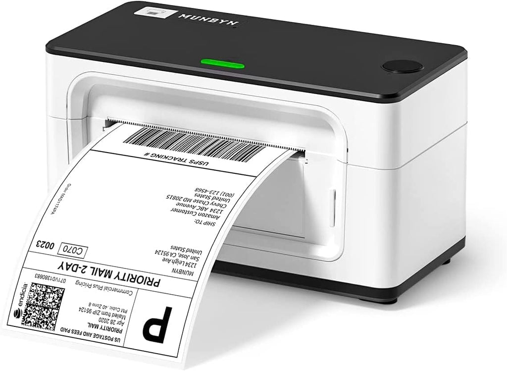 MUNBYN Shipping Label Printer RealWriter 941, 4x6 Thermal Label Printer for Shipment of Packages, Home Shipping Small Business, Compatible with macOS, Windows (USB/USB+Bluetooth)