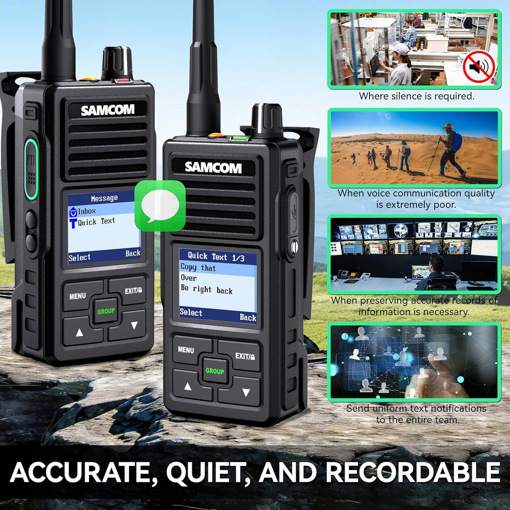 SAMCOM FPCN50A DMR Digital Two Way Radio 5W Long Range Walkie Talkie with GPS Tracking, Customizable Channels, IP67 Waterproof, Lone Worker,Emergency Button for Construction Security Industrial