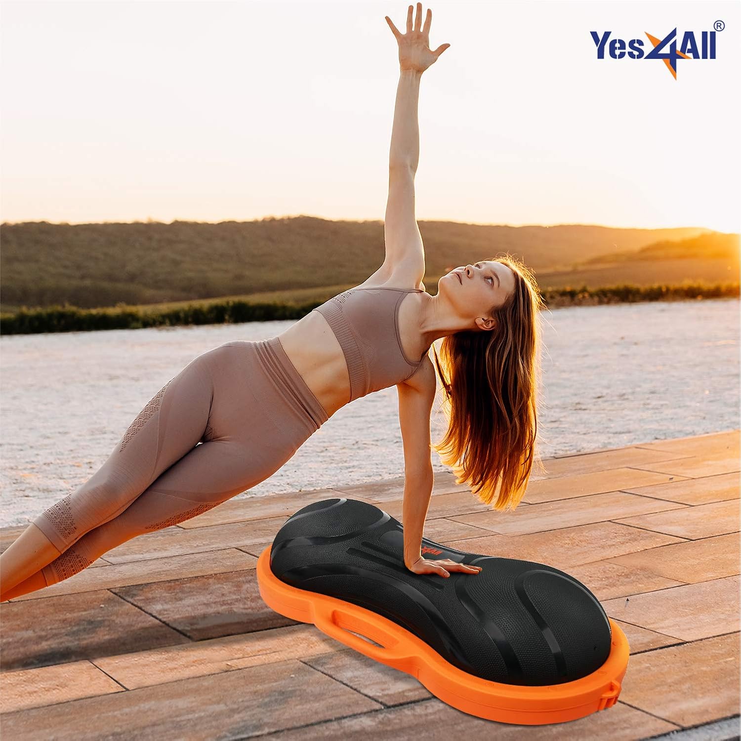 Yes4All 880LBS Half Ball Balance Trainer, Pilates Balance & Stability Ball for Exercises, Home Gym, Floor & Full Body Workouts
