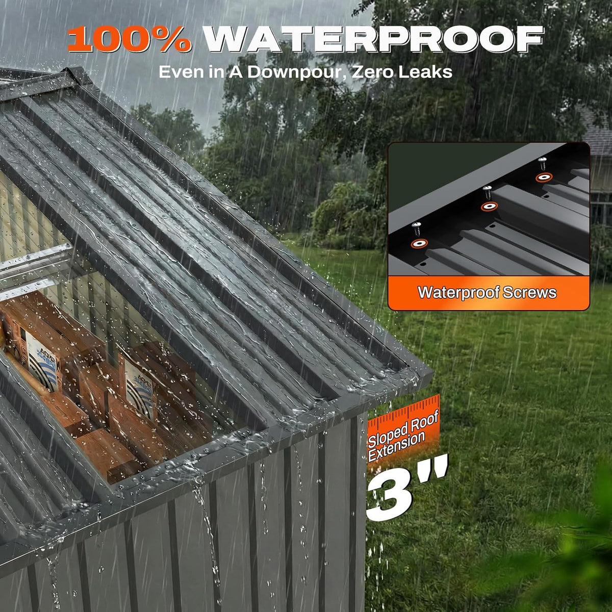 Quictent Large 10x12 FT Outdoor Storage Shed, Metal Workshop with Skylight & 4 Windows, Waterproof Utility Shed for Ride-on Mower, Snow Blower
