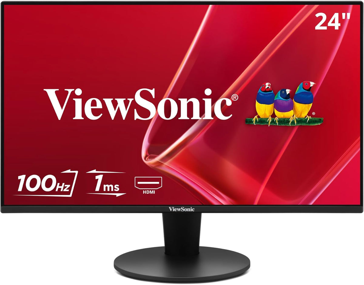 ViewSonic VS2447M 24 Inch 1080p Monitor, 100Hz Refresh Rate for Productive Home and Office Spaces, Eye Care Technology, Thin Bezels, HDMI, and VGA Inputs