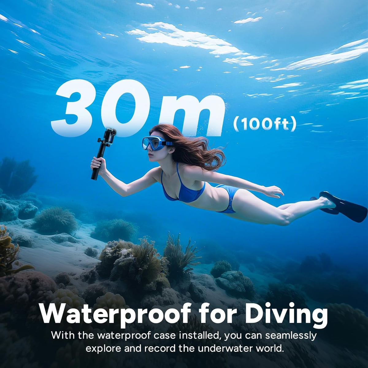 SJCAM C110Plus POV Camera,64GB 4K Mini POV Body Camera,170° FOV,6-Axis Stabilization, Waterproof,Wearable Action Camera for Underwater,Skiing,Biking,Kids,Helmet Mount