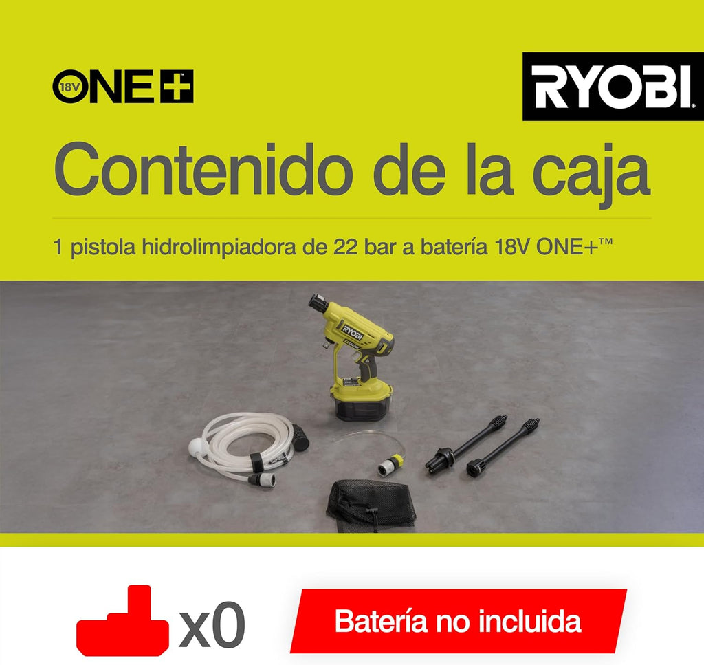 Ryobi RY18PW22A-0 Battery Pressure Lance 18V ONE+ 182 l/h 22 Bar (Body Only)