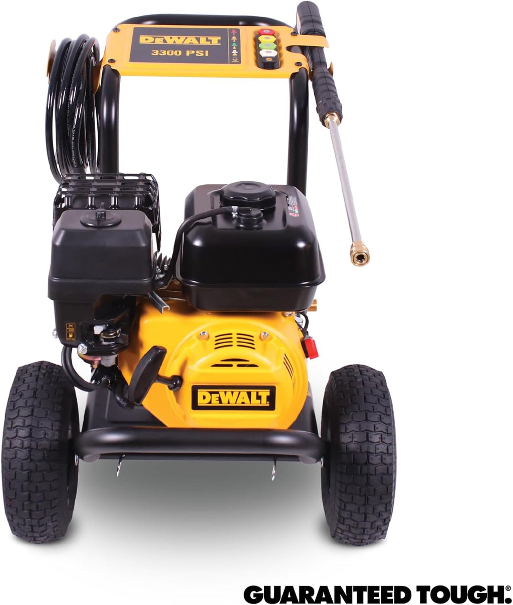 DeWalt 3300 PSI Gas Pressure Washer, 5 Nozzles, Spray Gun, Wand, 25-ft. Hose, DXPW3300-S, 49-State