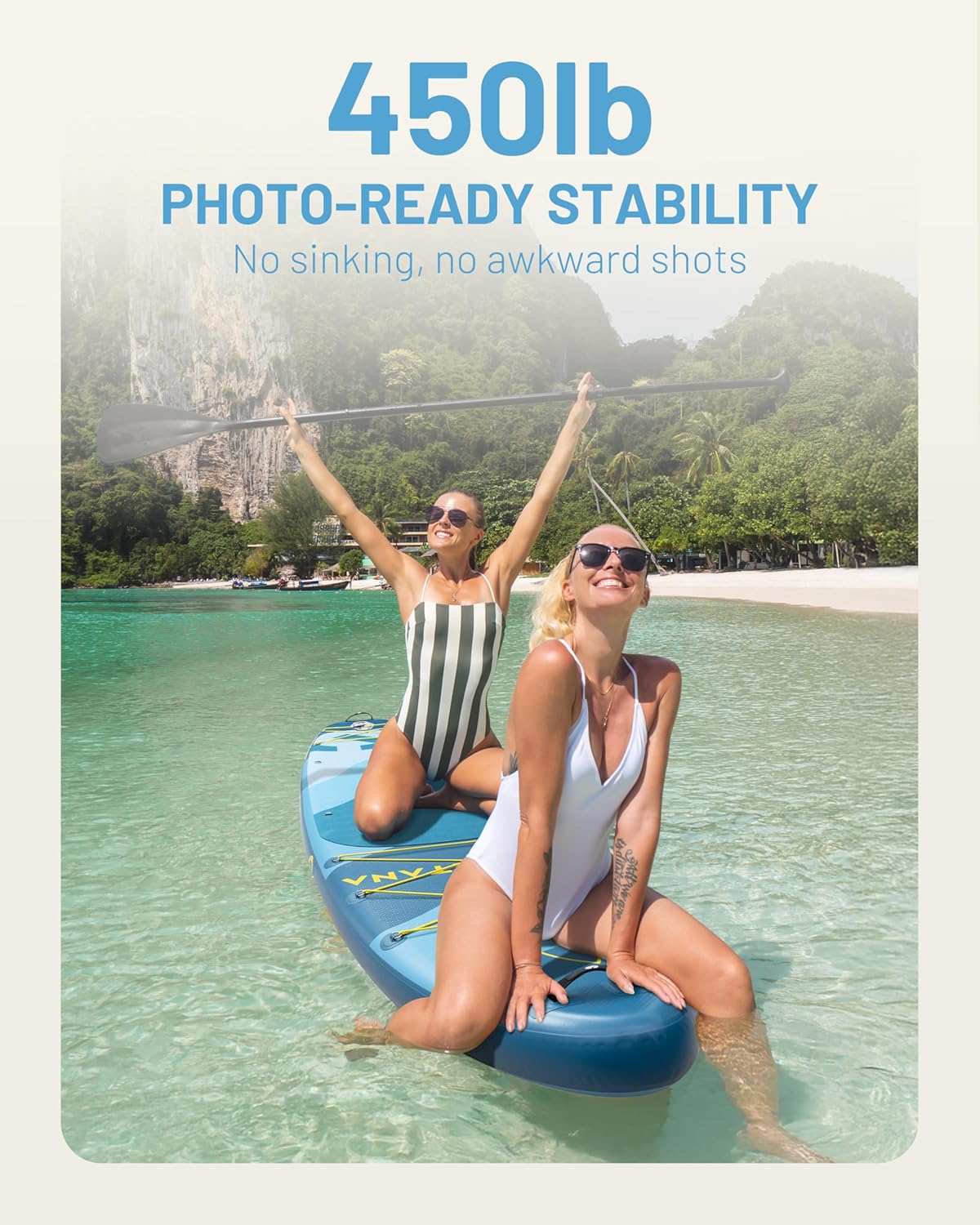 CETANA 11'6” x 35” Extra Wide Inflatable Paddle Board, 450 lb Capacity Wide Stable SUP, 2–3 Person Paddle Board for Photos, Aesthetic Photo-Ready Design, Beginner Friendly Stand Up Paddle Board