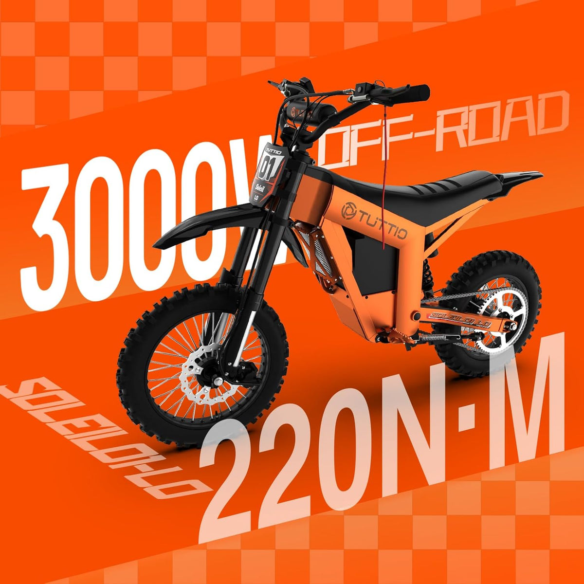 Tuttio Electric Dirt Bike Teens Adults 2000W/3000W 220NM 37MPH Electric Bike 48V 21AH Removable Battery with Hydraulic Brakes (21AH Dirt Bike)