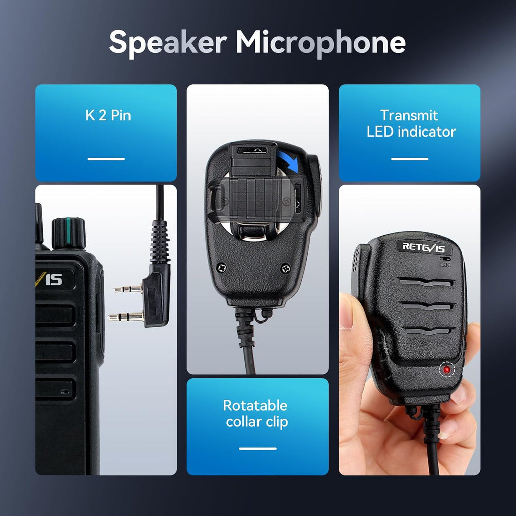 Retevis RB29 Walkie Talkies with Shoulder Mic,Rechargeable 2 Way Radios 6 Pack,with 6 Way Multi Gang Charger,Intuitive Charging Progress,Rugged Two Way Radio for Business Factory Jobsite Warehouse