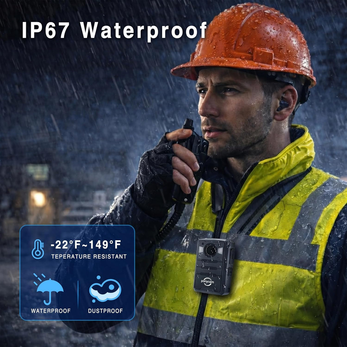 1440P 4G GPS Body Camera, SIM Card Included, 17H Record Time, 3600mAH Battery, 128G Memory Audio Video Recording and Intercome Body-Worn Camera, Data-encrypt for Security, Work, Guard
