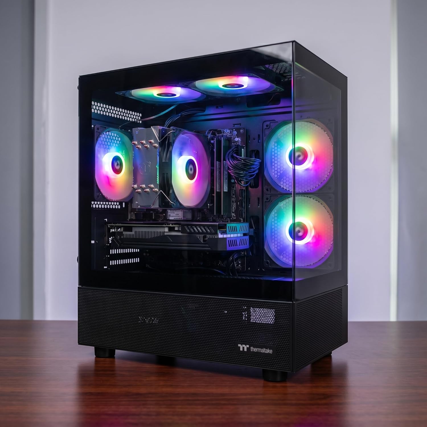 Gaming Desktop Computer, AMD R7 4700 LE,RTX 3050 6G,16GB DDR4,512GB M.2 SSD, BX3 550W 80PLUS Bronze PSU, RGB Fan x5, WiFi Ready & Windows 11 Home, Black