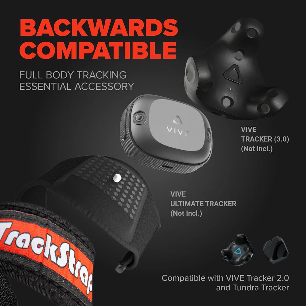HTC 3 Pack VR VIVE Tracker (3.0) - with Rebuff Reality TrackBelt + 2 TrackStraps Full Body Tracking VR Bundle, Black