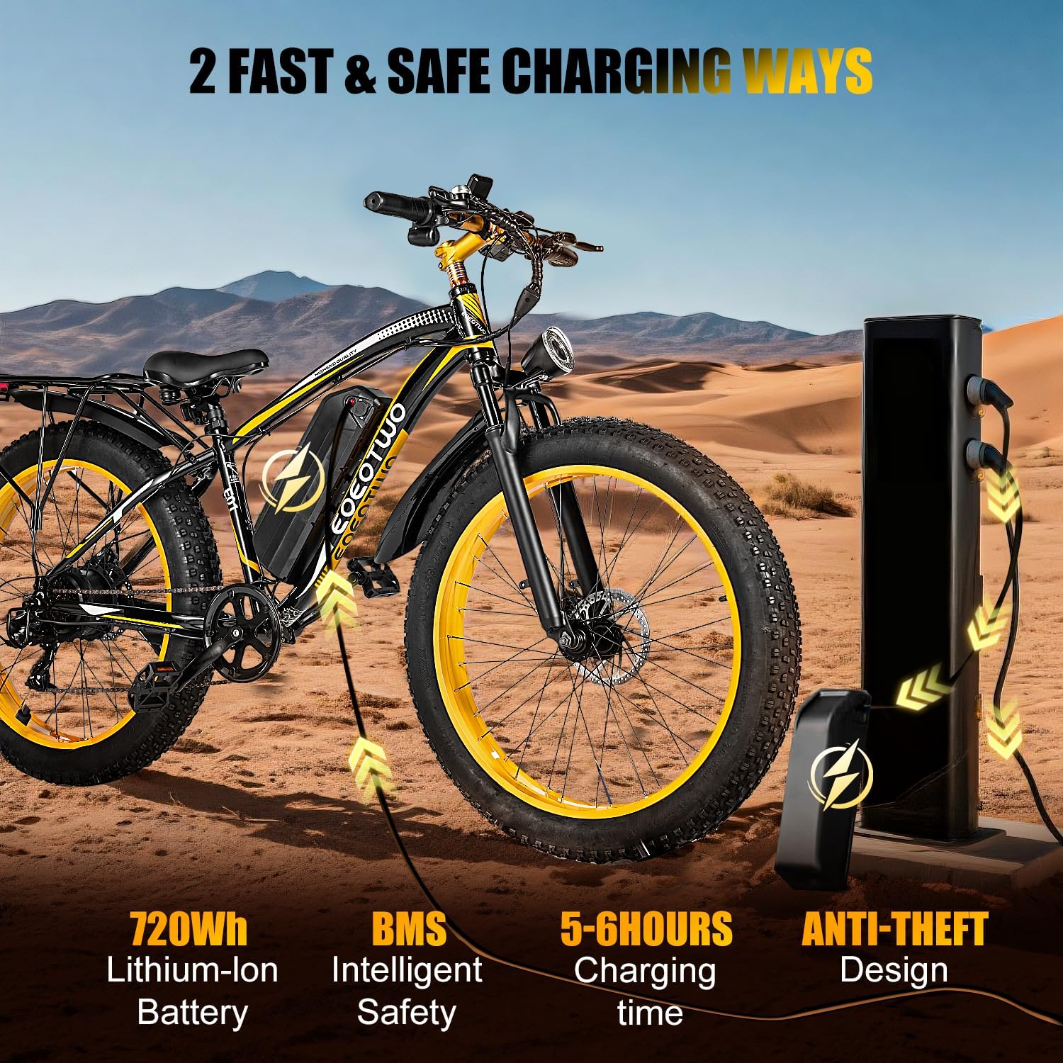 Electric Bike for Adults,1500W Peak Motor E Bikes, 26" Fat Tire Electric Bicycle, 20 MPH 60 Miles Electric Mountain Bike, Removable Battery, Dual Brake, 7 Speed