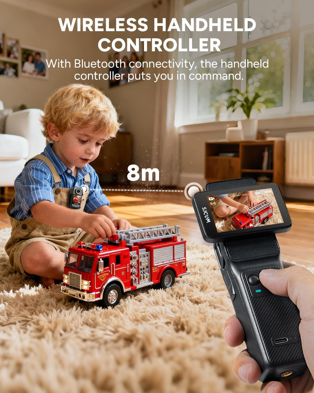 SJCAM C400 4K Travel Vlogging Camera,7H Recording Body Camera for YouTube Creators and Bloggers,6-Axis Stabilizer & 2.29'' Touch Screen,30M Underwater,Black,Camara para grabar contenido