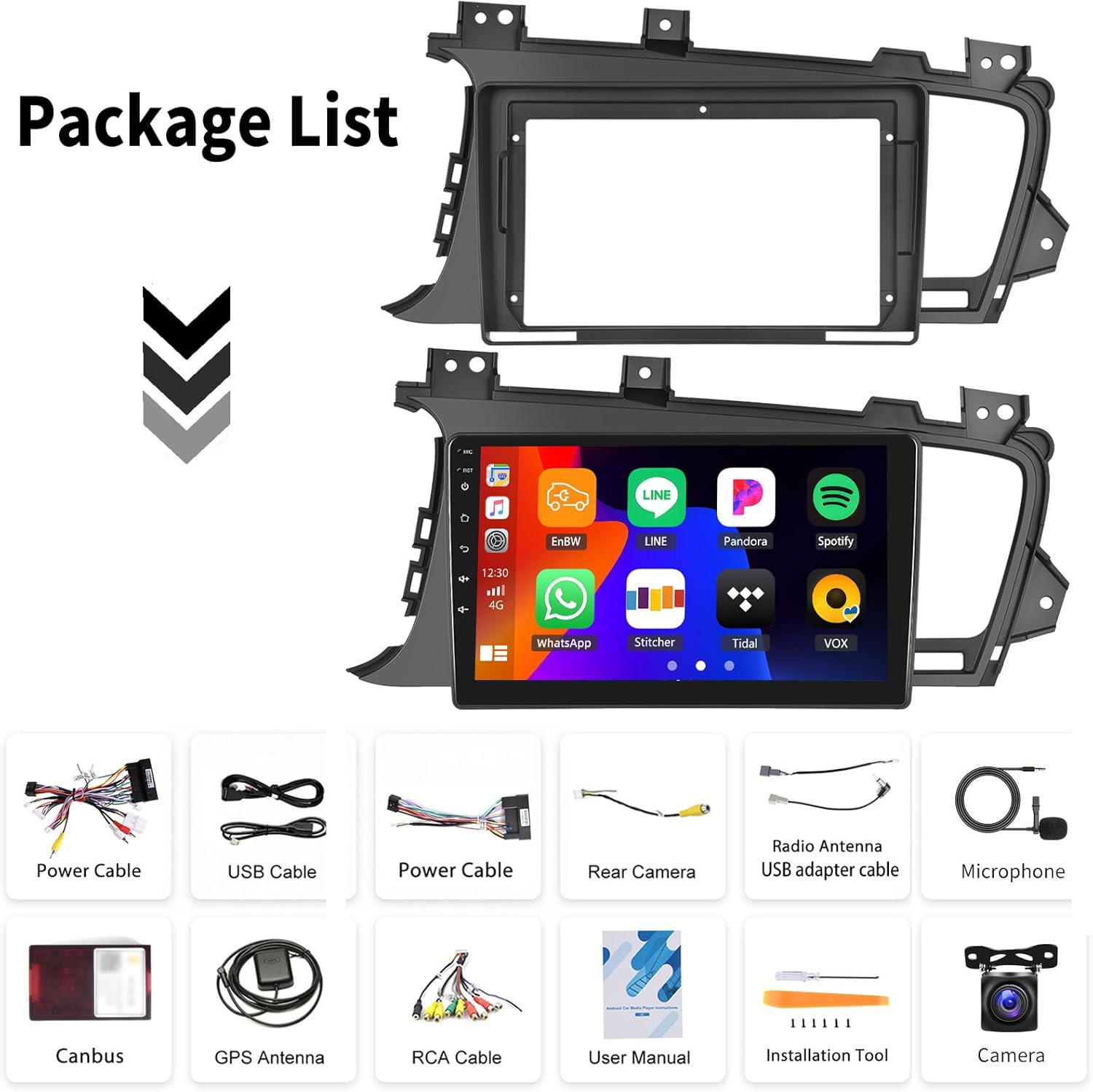 2+64G Android 15 Car Stereo for Kia Optima K5 2010 2011 2012 2013 with Wireless Carplay Android Auto,9" Touchscreen Car Radio with WiFi GPS Mirror Link Bluetooth EQ FM RDS SWC
