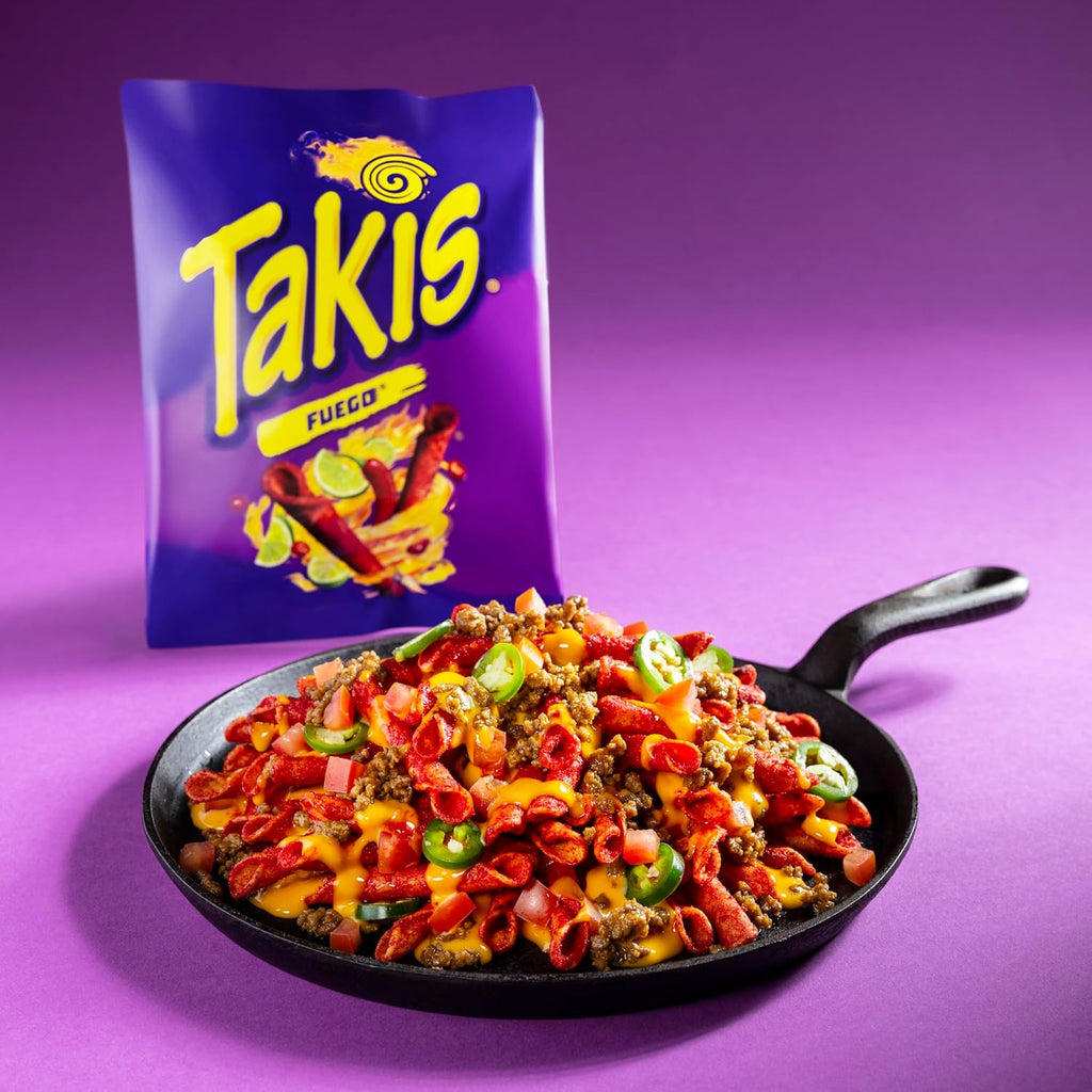 Takis 18 pc / 1 oz Variety Pack, Assorted Flavored Mixed Rolled Tortilla Chips – (5) Fuego, (5) Blue Heat, (4) Nitro, (4) Crunchy Fajitas (Pack of 2)