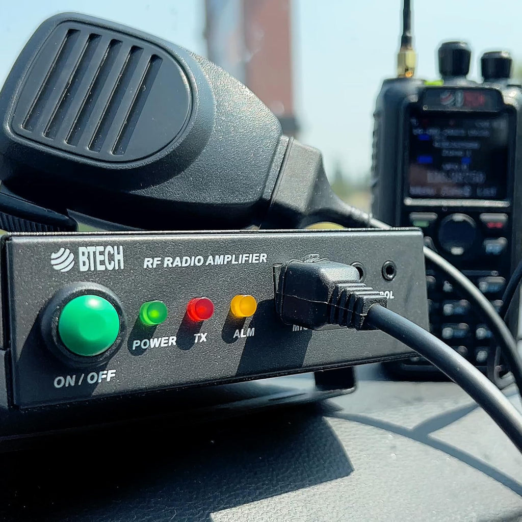 BTECH AMP-V25 Amplifier | 20-40W Power Boost for VHF (136-174MHz) | Compatible with Handheld Radios | Amplifies Analog and Digital Modes | Ideal for Mobile, Field, & Home Use