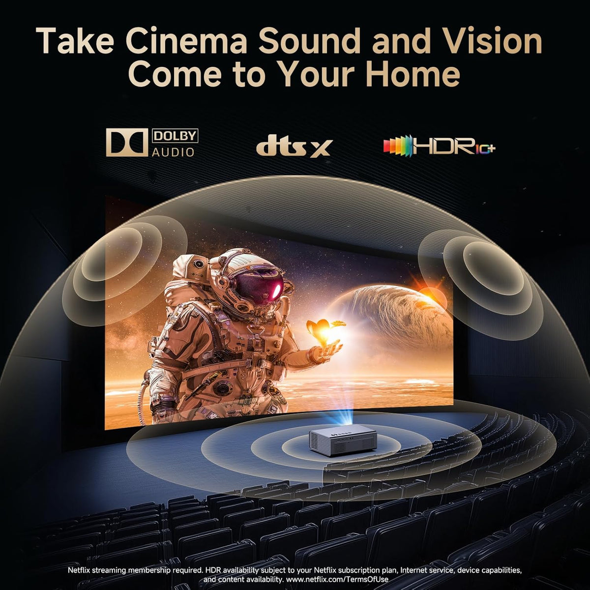 4K Projector with Built-in Apps, 1500ANSI Auto Focus&6D Keystone Dolby Audio Kogata Smart Projector with WiFi 6 Bluetooth Outdoor Movie Proyector for Home Theater HDR10+ UPGRADE