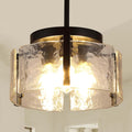 Black Chandeliers for Dining Room Light Fixture, Foyer Lighting Fixtures Pendant Lights Kitchen Island, Adjustable Glass Modern Farmhouse Chandelier for Entryway, Bedroom, Bathroom, Foyer, Living Room