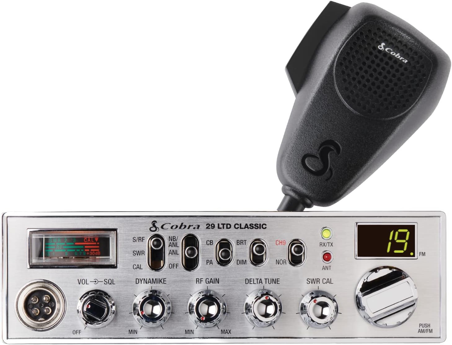 Cobra 29 LTD Professional CB Radio, Black & RoadPro RPPS-220 Platinum Series 12V 3-Pin Plug Fused Replacement CB Power Cord