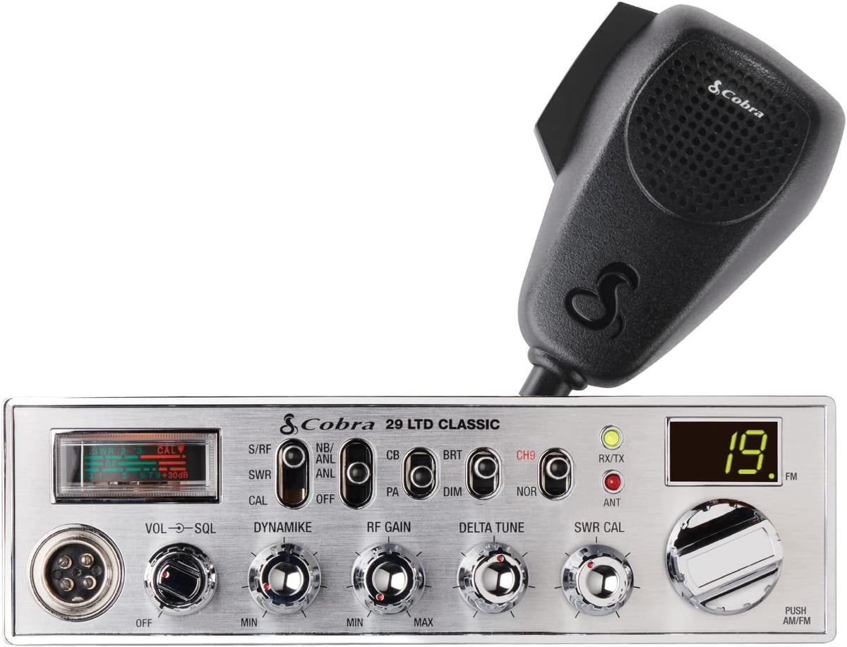 Cobra 29 LTD Classic AM/FM Professional CB Radio - Easy to Operate, Emergency Radio, Instant Channel 9, 4-Watt Output, Full 40 Channels, Adjustable Receiver and SWR Calibration, Black