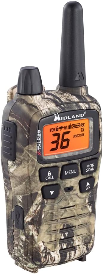 Midland® - T75VP3 - 36 Channel FRS Two-Way Radio - Long Range Walkie Talkie, 121 Privacy Codes, & NOAA Weather Scan + Alert - Mossy Oak Camo - Set of 2