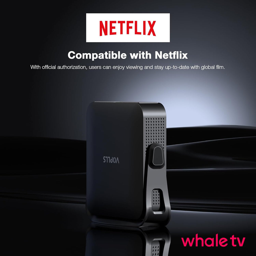 【Officially-Licensed APP & Native 1080P】 Thinnest 1.81" Smart Mini Projector with WiFi and Bluetooth, Auto Focus & Keystone Portable Outdoor Projector, VOPLLS 4K Support Home Movie Projector