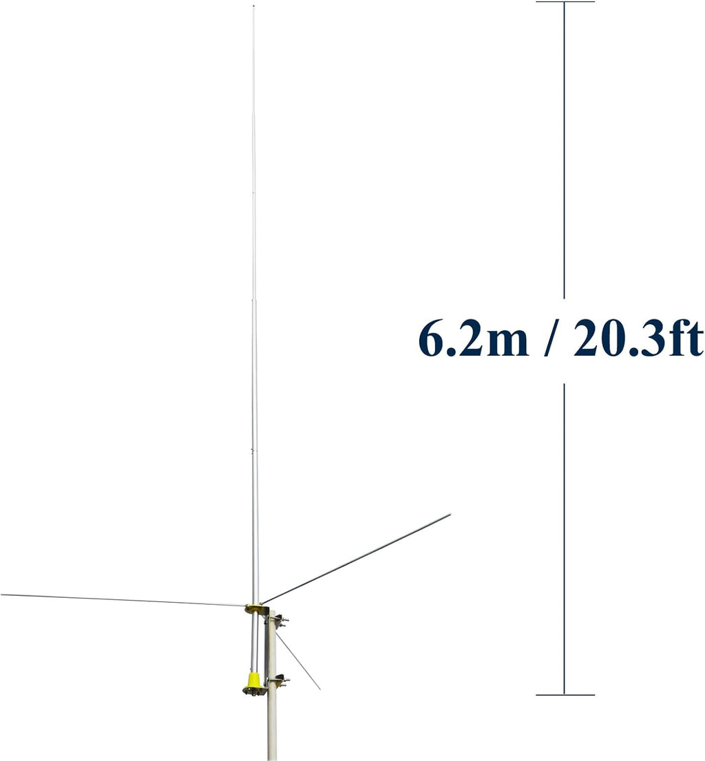 26~28MHz CB Base Station Antenna,20 ft. 100W Aluminum Alloy Omni-Directional Outdoor Antenna for Cobra Midland Uniden President CB Radio Transceivers