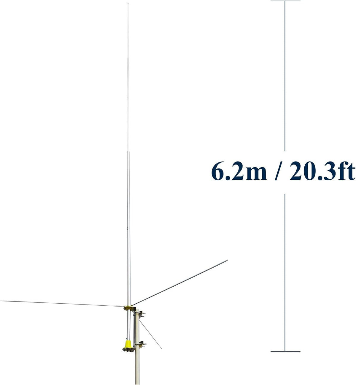 26~28MHz CB Base Station Antenna,20 ft. 100W Aluminum Alloy Omni-Directional Outdoor Antenna for Cobra Midland Uniden President CB Radio Transceivers