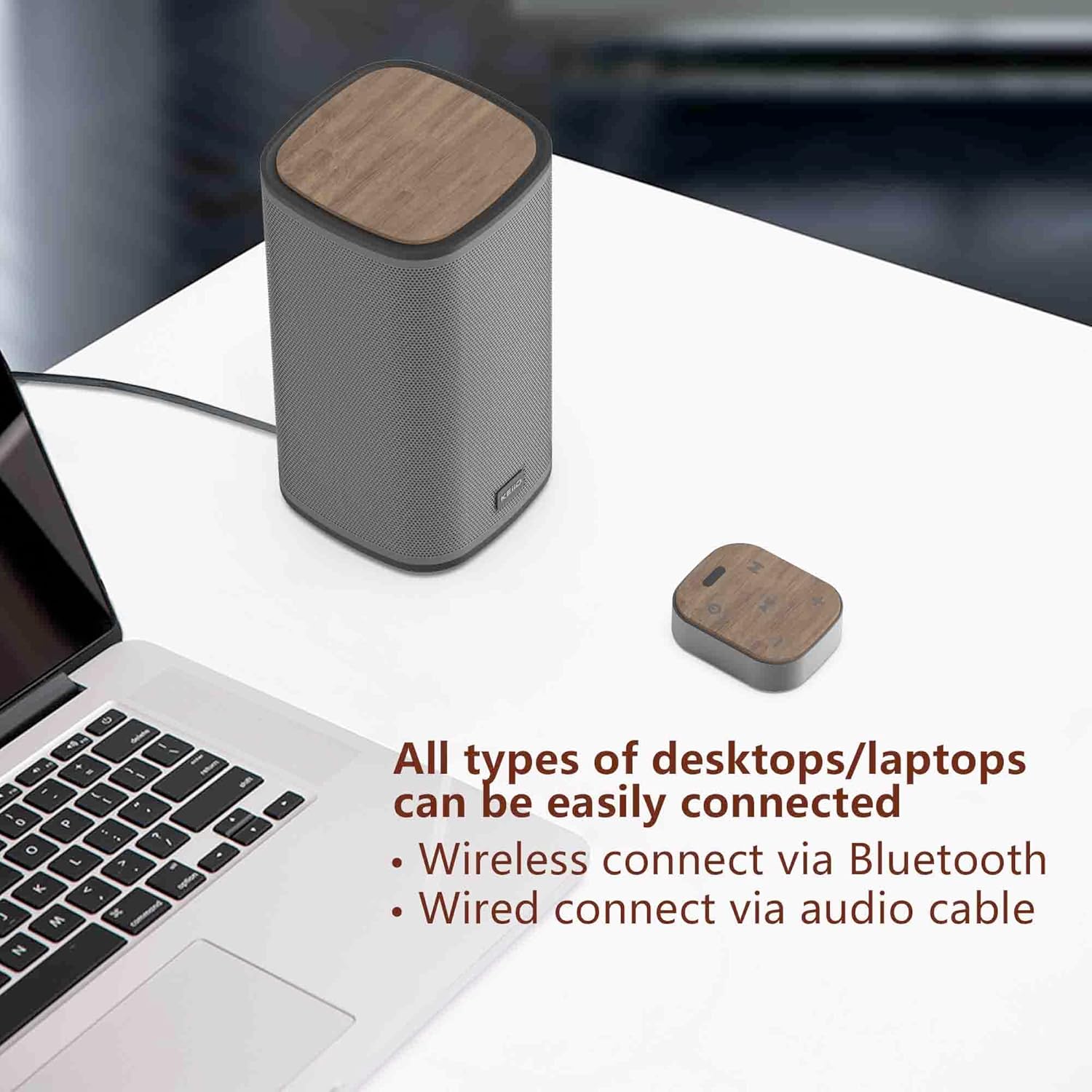 KEiiD 2.1 Bluetooth Computer Speakers with Wireless Subwoofer and Wireless Touchpad for Desktop Laptop Pc Stereo Gaming Speakers, 4 EQ Modes, Aesthetic Style with Great Sound Quality