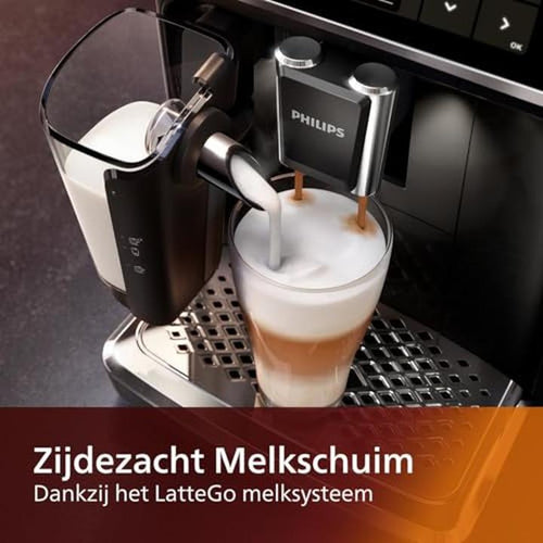 Philips Kaffeevollautomat Series 5400 EP5441/50, 12 Kaffeespezialitäten, LatteGo Milchsystem, Touchdisplay, anpassbare Kaffeeeinstellungen, erstklassiges Küchendesign, schwarz