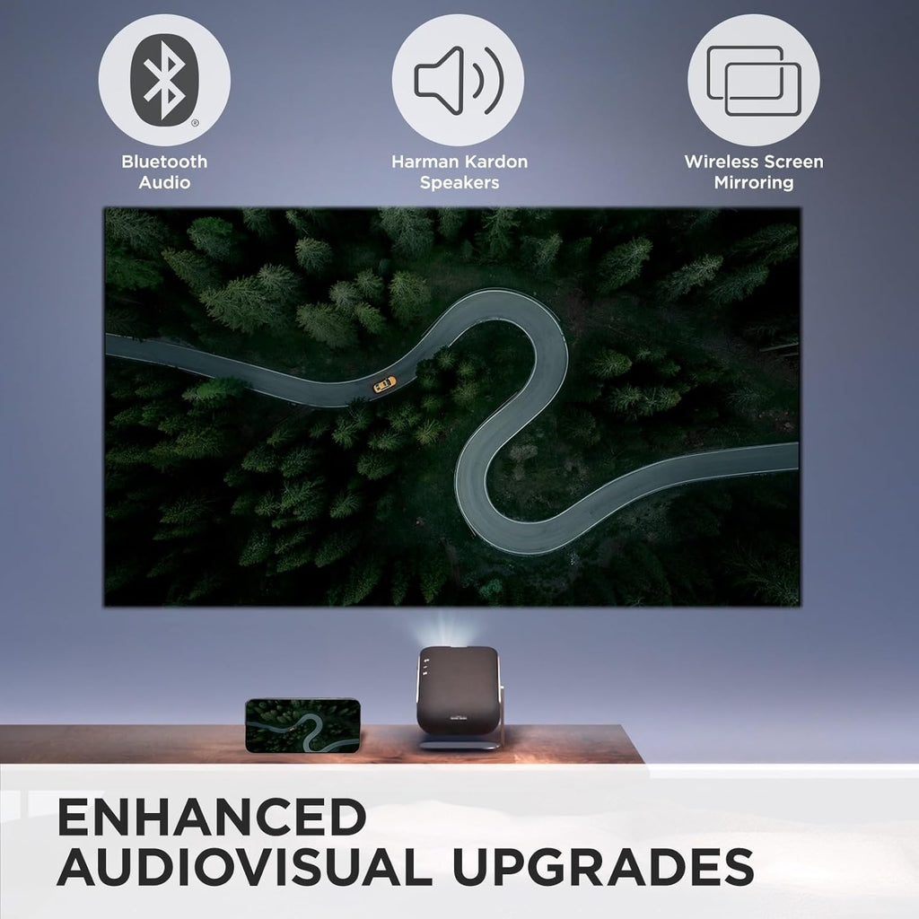 ViewSonic M1X Portable LED Projector, 360-Degree Projection and Smart Stand for Easy Setup, Harman Kardon Audio, Built-In Battery, H/V Keystone, 4-Corner Adjustment, Bluetooth, Wi-Fi, USB-C, and HDMI