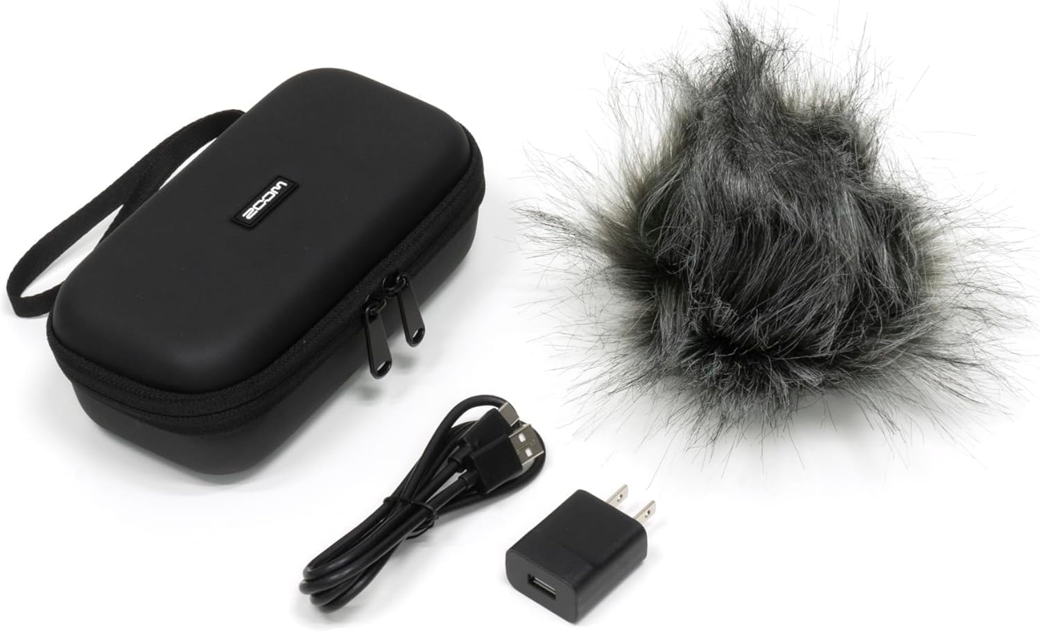 Zoom H4essential 4-Track 32-Bit Float Portable Audio Recorder Bundle with Zoom APH-4e Accessory Pack with Hairy Windscreen, Padded Shell Case, AC Adapter, & USB C-Cable