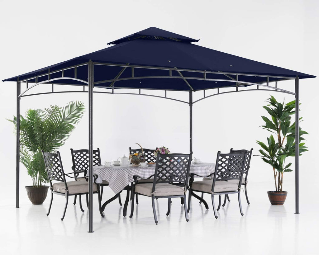 ABCCANOPY Gazebos for Patios 10x12 - Outdoor Steel Frame Gazebo for Lawn Backyard Garden Deck (Navy Blue)