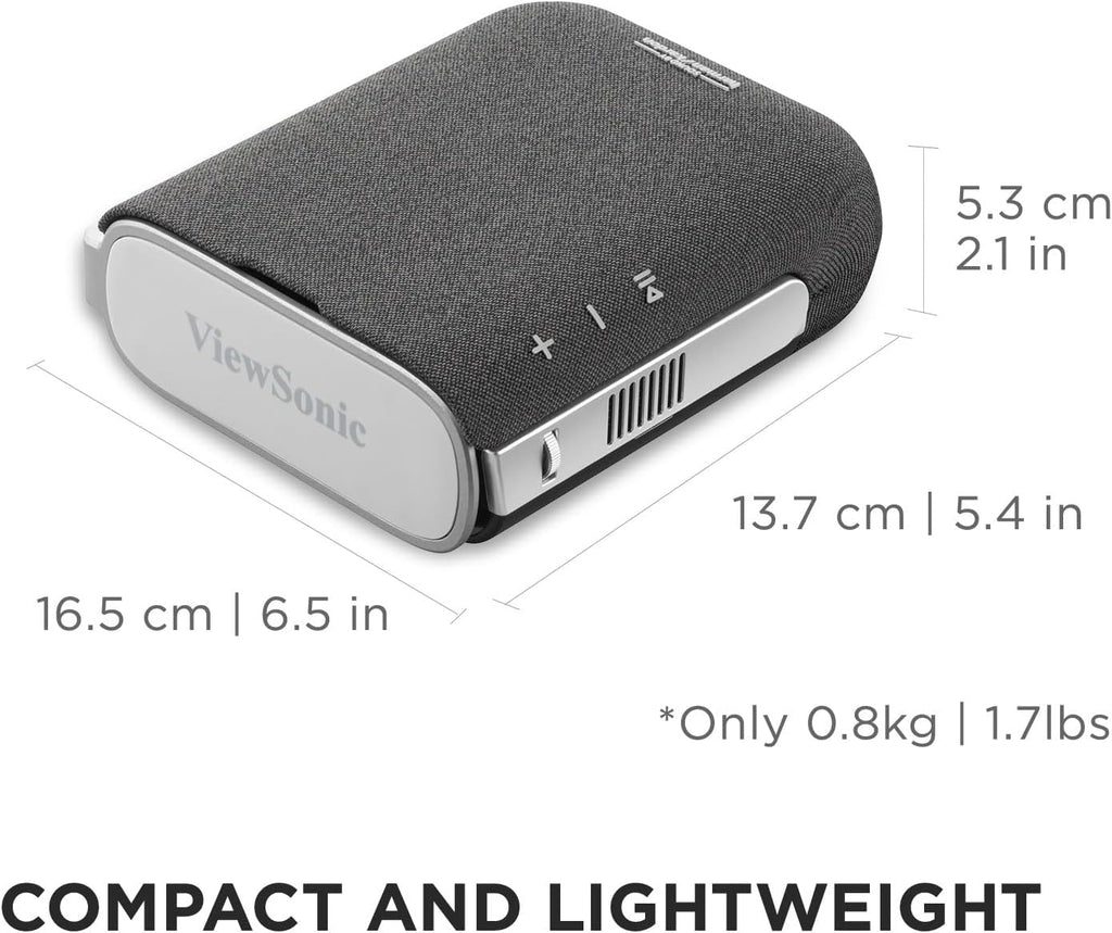ViewSonic M1X Portable LED Projector, 360-Degree Projection and Smart Stand for Easy Setup, Harman Kardon Audio, Built-In Battery, H/V Keystone, 4-Corner Adjustment, Bluetooth, Wi-Fi, USB-C, and HDMI