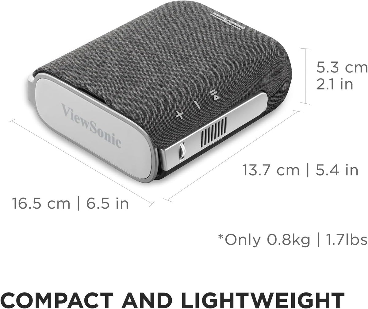 ViewSonic M1X Portable LED Projector, 360-Degree Projection and Smart Stand for Easy Setup, Harman Kardon Audio, Built-In Battery, H/V Keystone, 4-Corner Adjustment, Bluetooth, Wi-Fi, USB-C, and HDMI